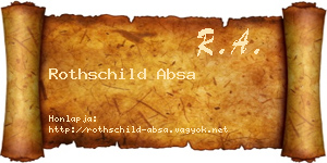 Rothschild Absa névjegykártya